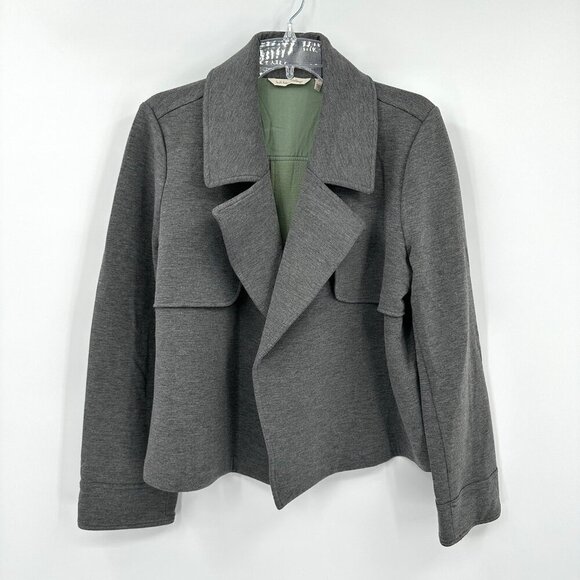 jacket blazer peacoat knit stretch charcoal gray casual XL - Picture 3 of 8